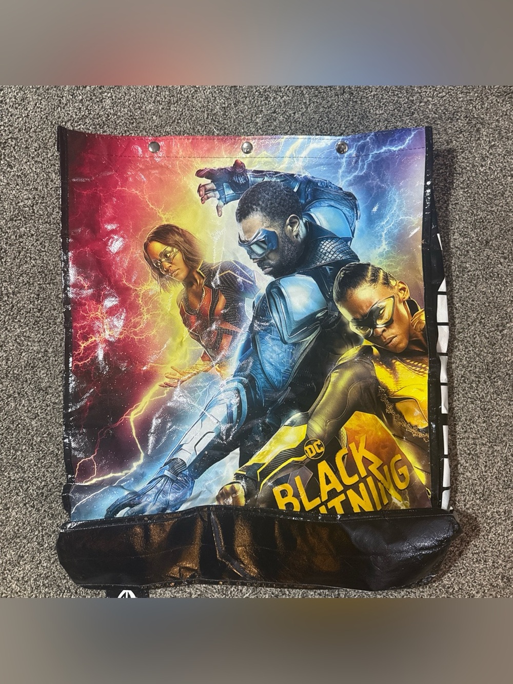 DC Black Lightning 2019 SDCC Convention Promo Tote Backpack Warner Bro 21x18x4”